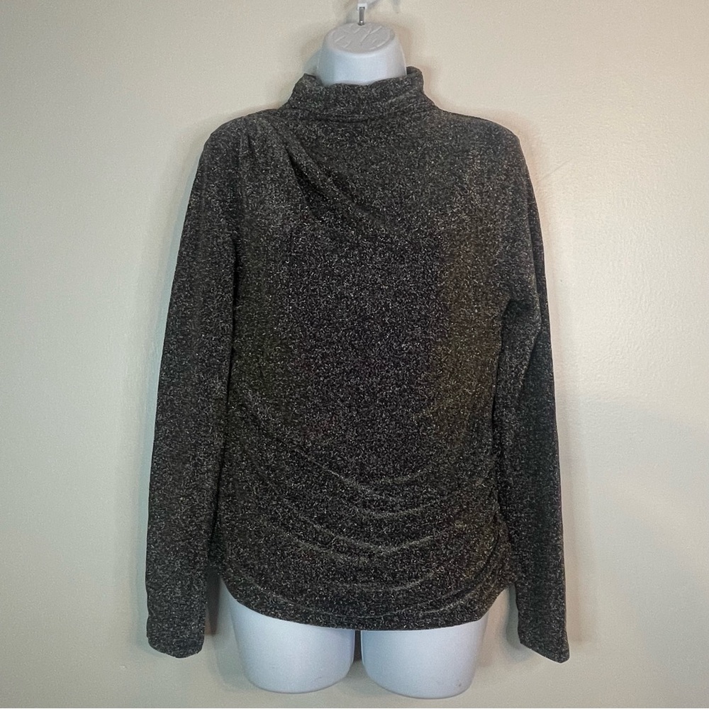 WHBM FORME Stretch Metallic Long-Sleeve Blouse - Picture 2 of 5